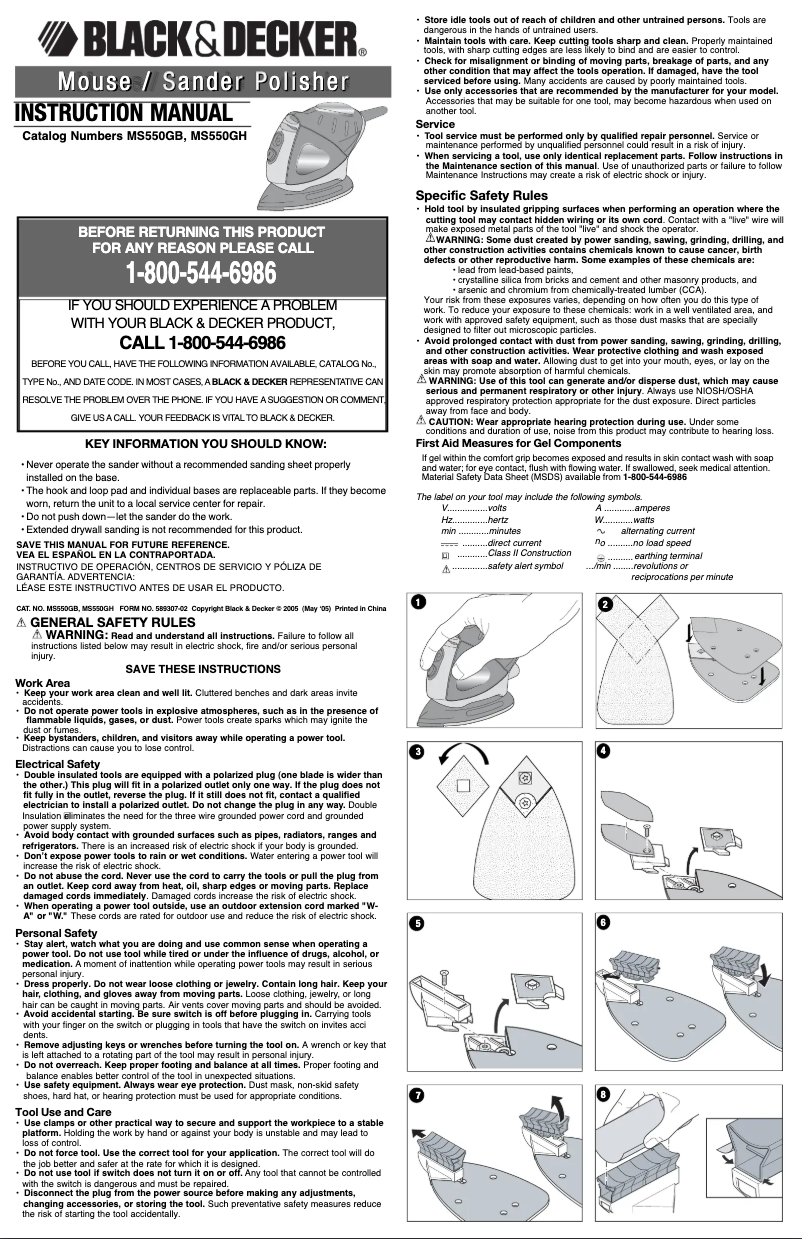 Page 1 de la notice Manuel utilisateur Black & Decker MS550GB