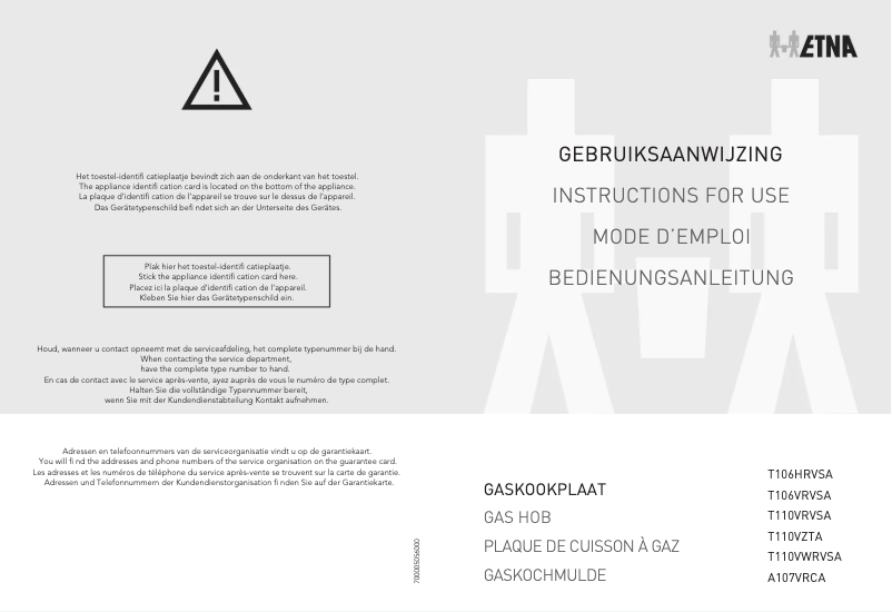 Page 1 de la notice Manuel utilisateur Etna A107