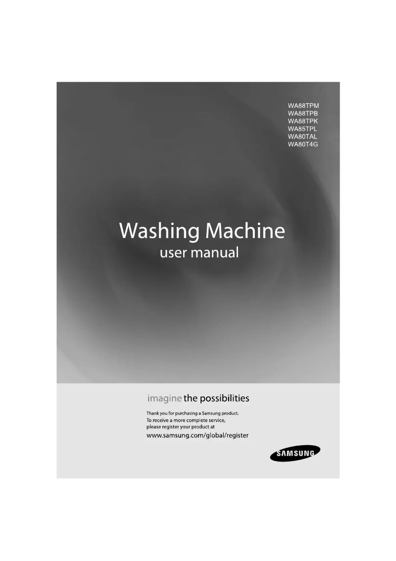 Page 1 de la notice Manuel utilisateur Samsung WA80TALEC