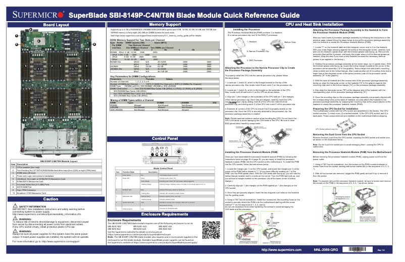 Page 1 de la notice Manuel utilisateur Supermicro SuperBlade SBI-8149P-T8N