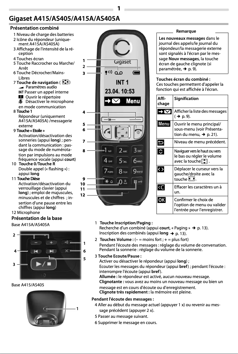 Image de la première page du manuel de l'appareil AS 405