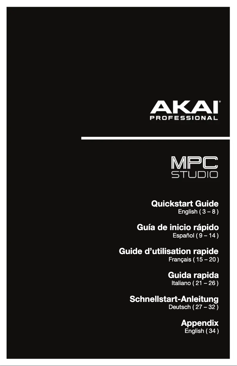 Image de la première page du manuel de l'appareil MPC Studio