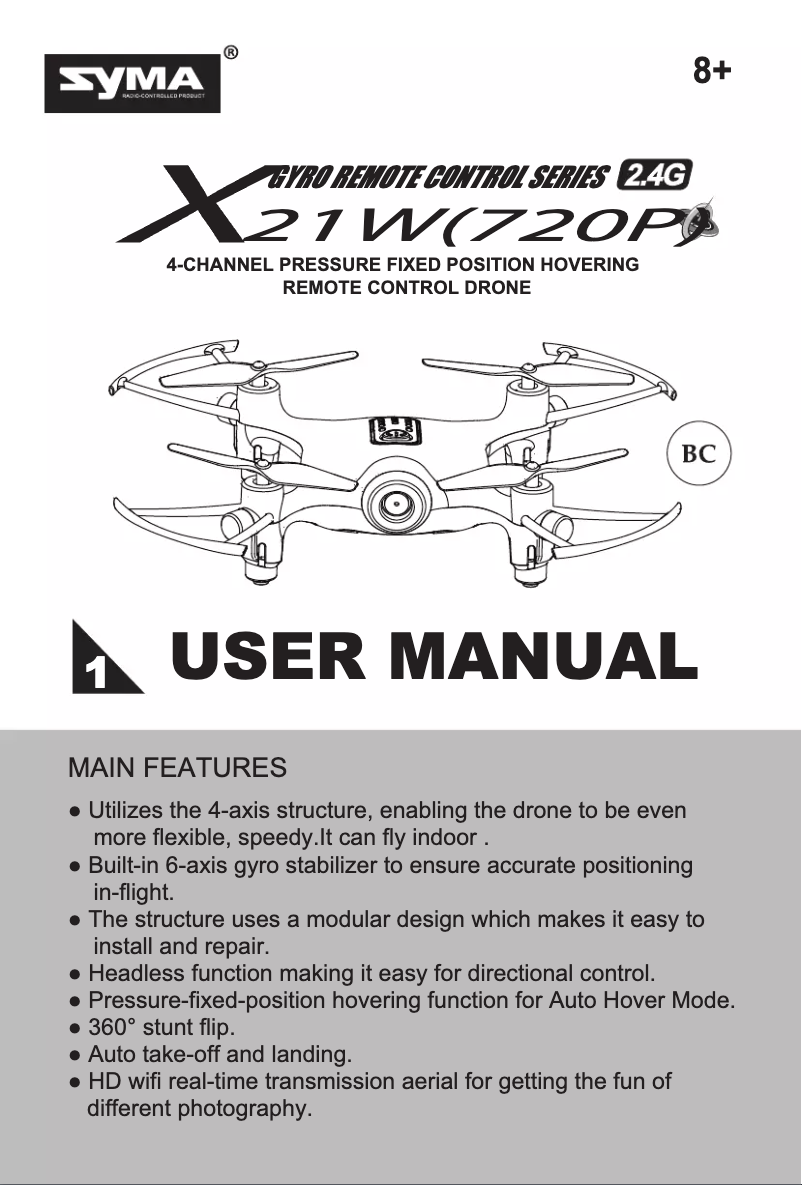 Page n°1 - Manuel utilisateur Syma X21W