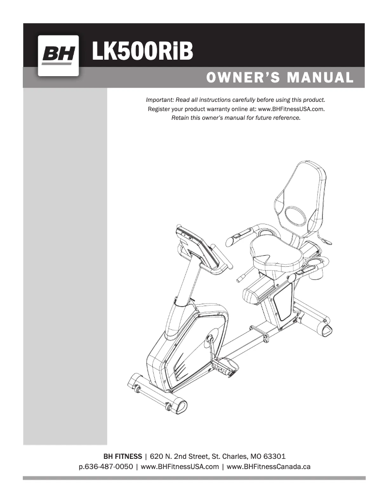 Página 1 del manual Manual de usuario BH Fitness LK500RiB