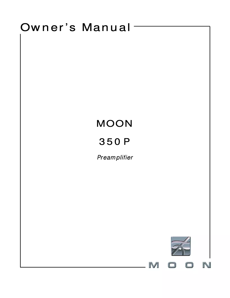 Page n°1 - Manuel utilisateur Simaudio MOON 350P