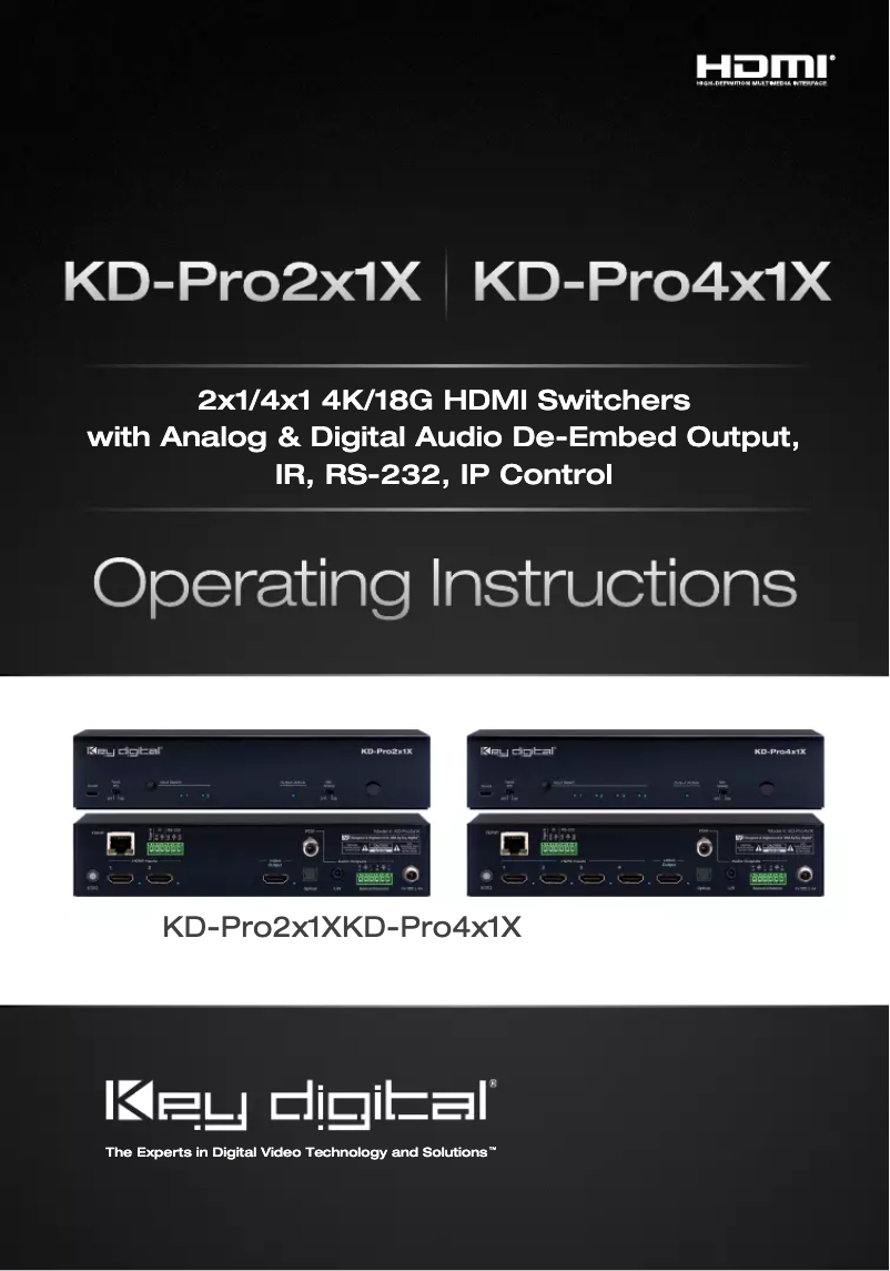 Page n°1 - Manuel utilisateur Key Digital KD-Pro4x1X
