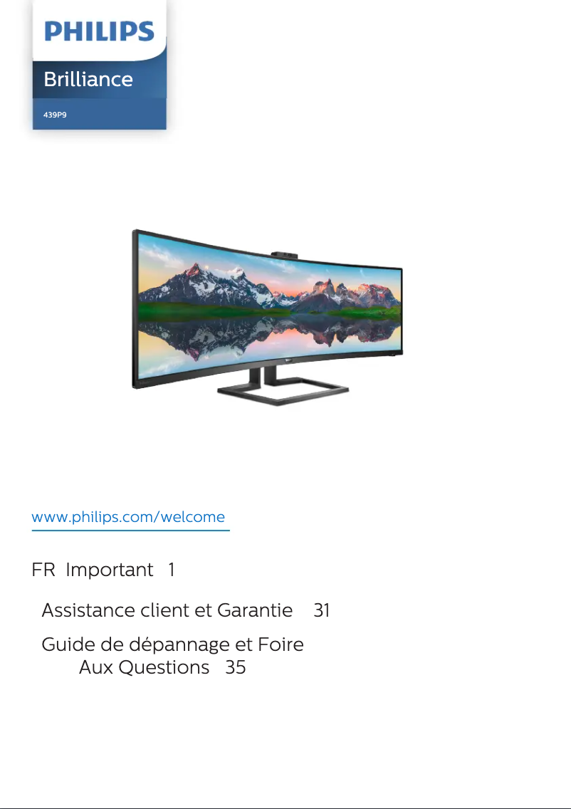 First page image of the manual for Brilliance 439P9H
