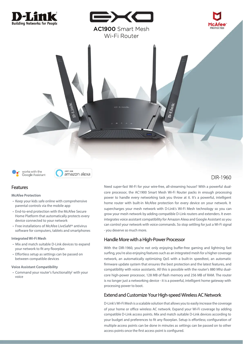 Page 1 de la notice Fiche technique D-Link DIR-1960