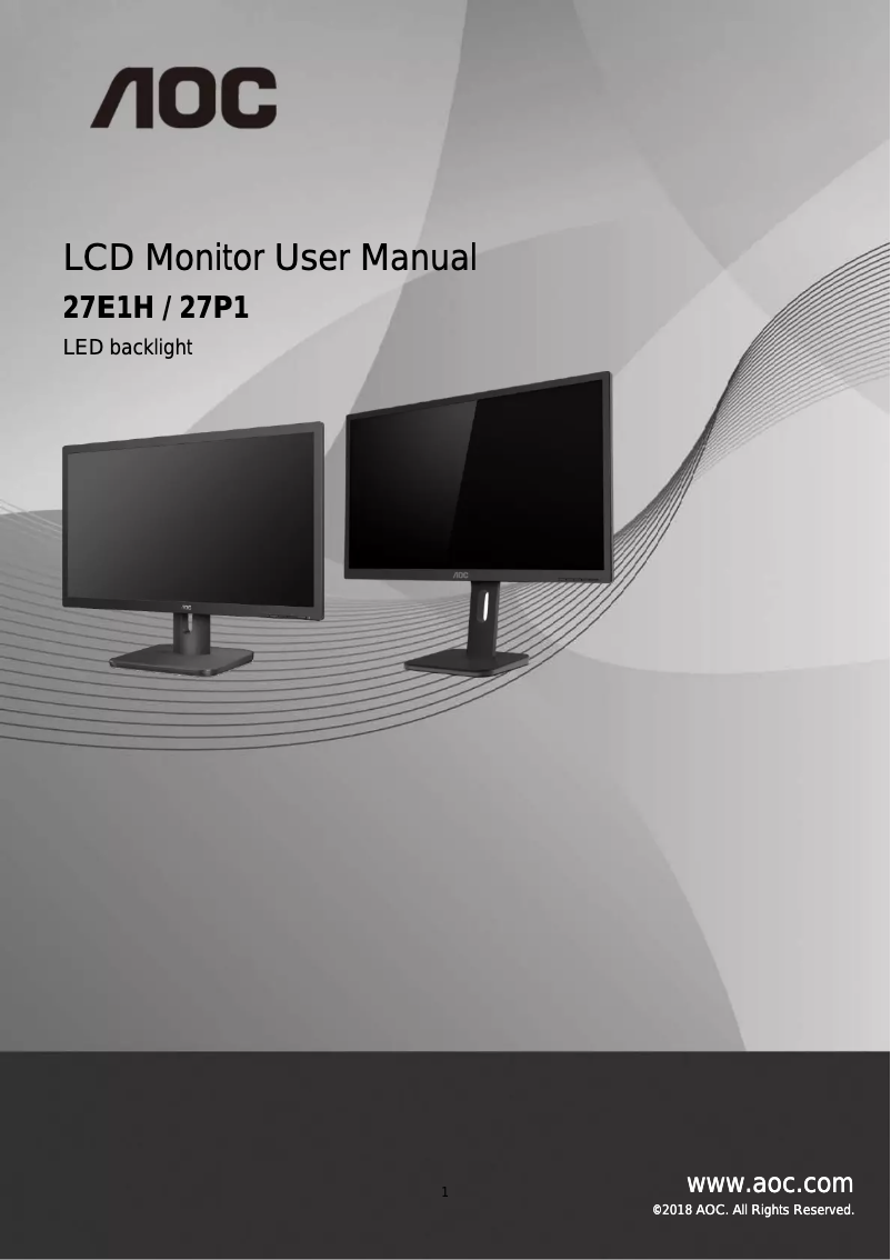 Page n°1 - Manuel utilisateur AOC AGON AG322QC4
