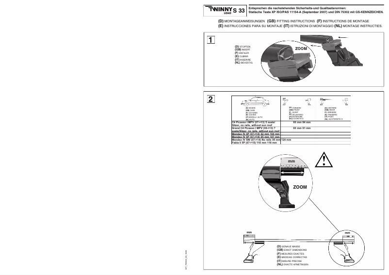 Page n°1 - Manuel utilisateur Twinny Load S 33
