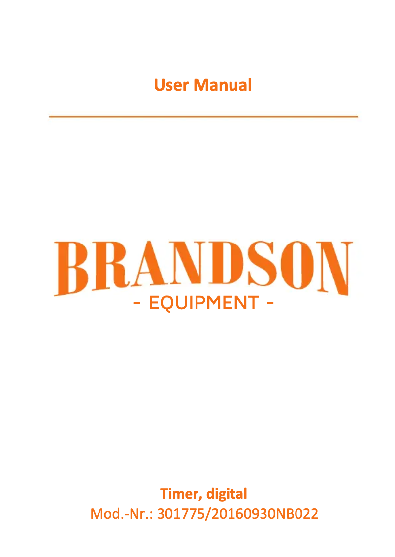 Page n°1 - Manuel utilisateur Brandson 301775