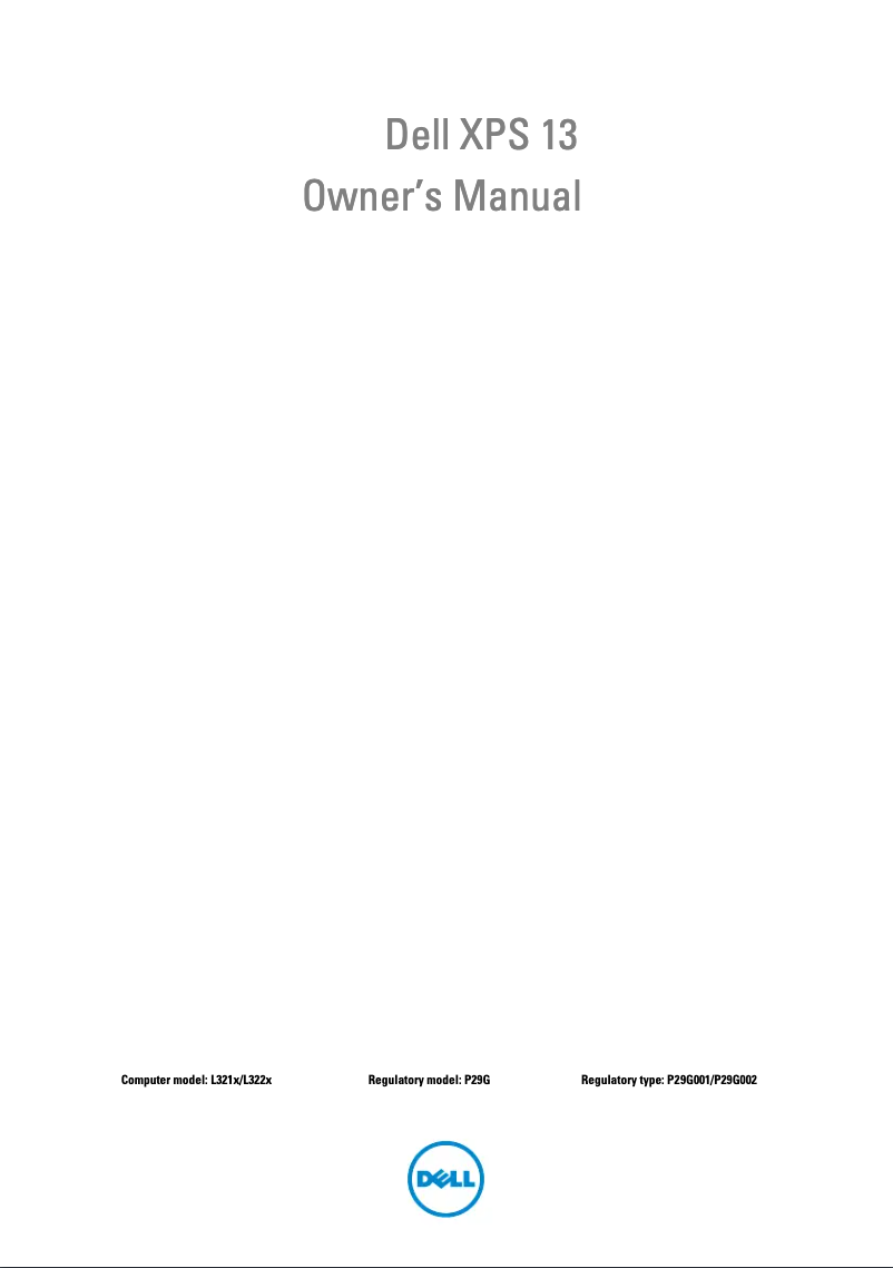 Page 1 de la notice Manuel utilisateur Dell XPS 13-L321x