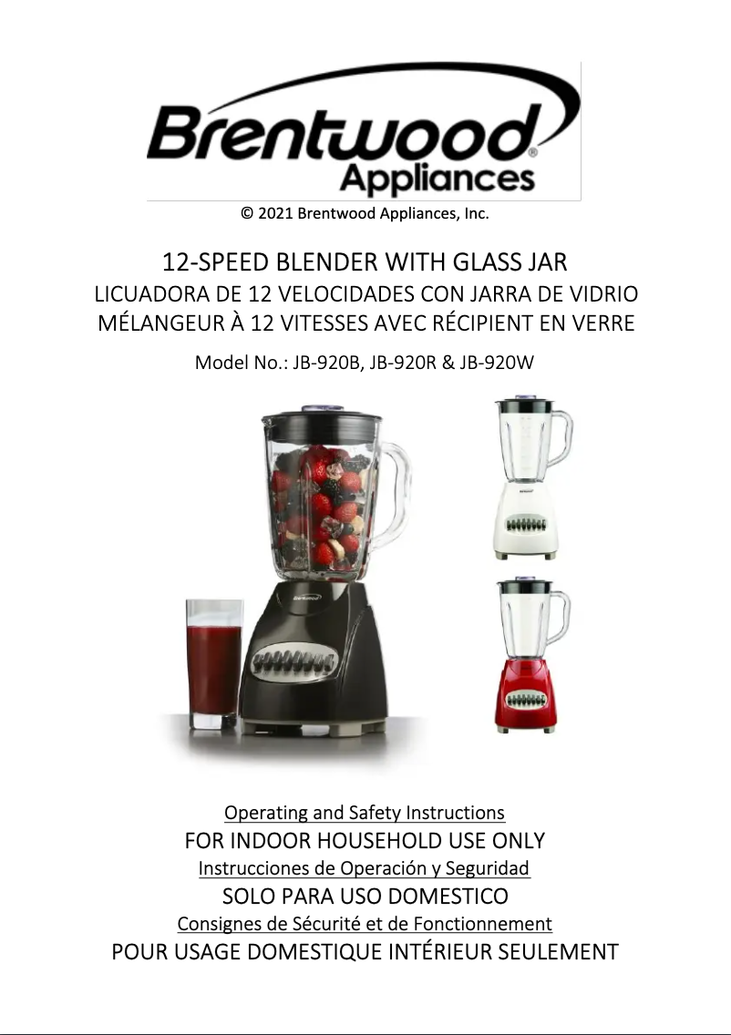 Página 1 del manual Manual de usuario Brentwood JB-920W