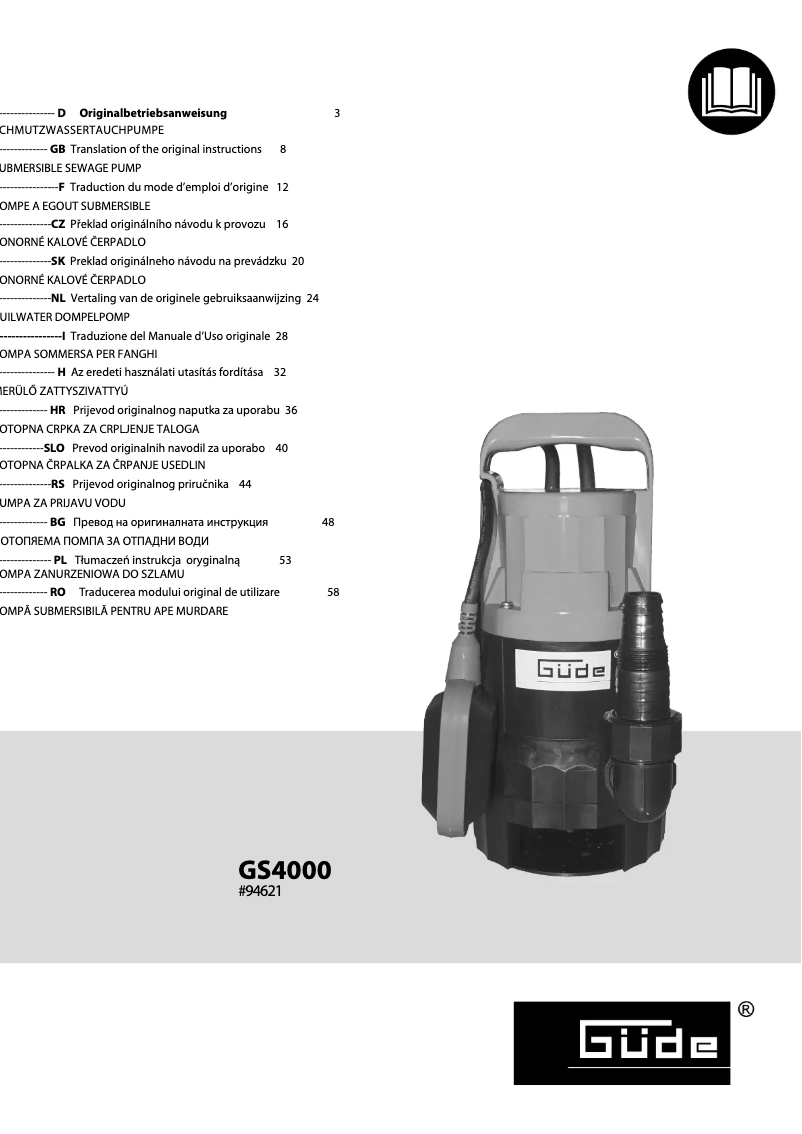 Image de la première page du manuel de l'appareil GS4000