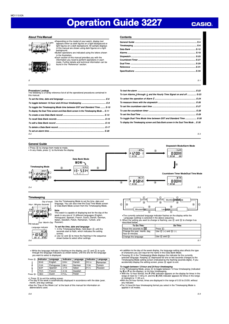 Page 1 de la notice Manuel utilisateur Casio 3227