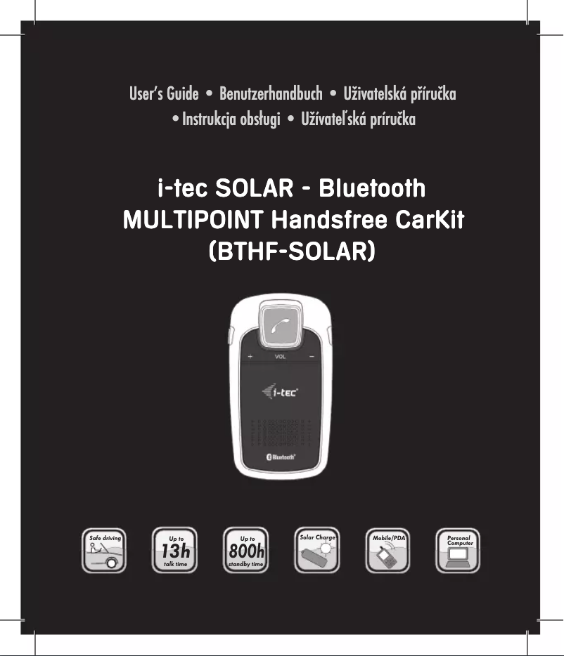 Page 1 de la notice Manuel utilisateur i-TEC BTHF-SOLAR