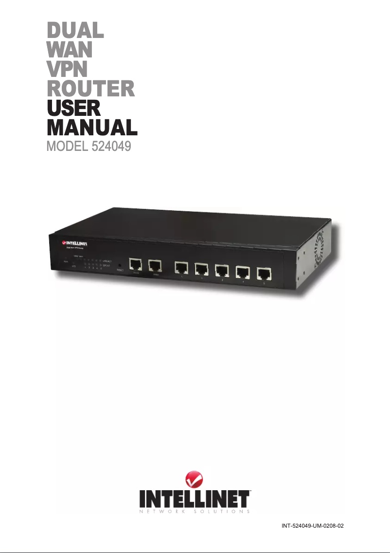 Page n°1 - Manuel utilisateur Intellinet Dual WAN VPN Router 524049