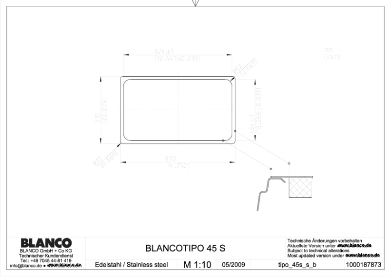 Page n°1 - Manuel utilisateur BLANCO TIPO 45 S