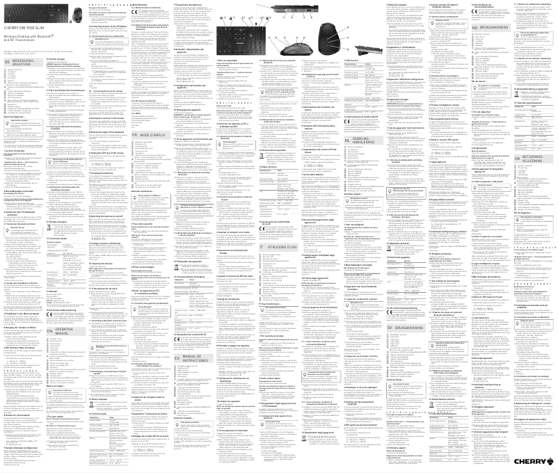 Page 1 de la notice Manuel utilisateur Cherry DW 9500 SLIM