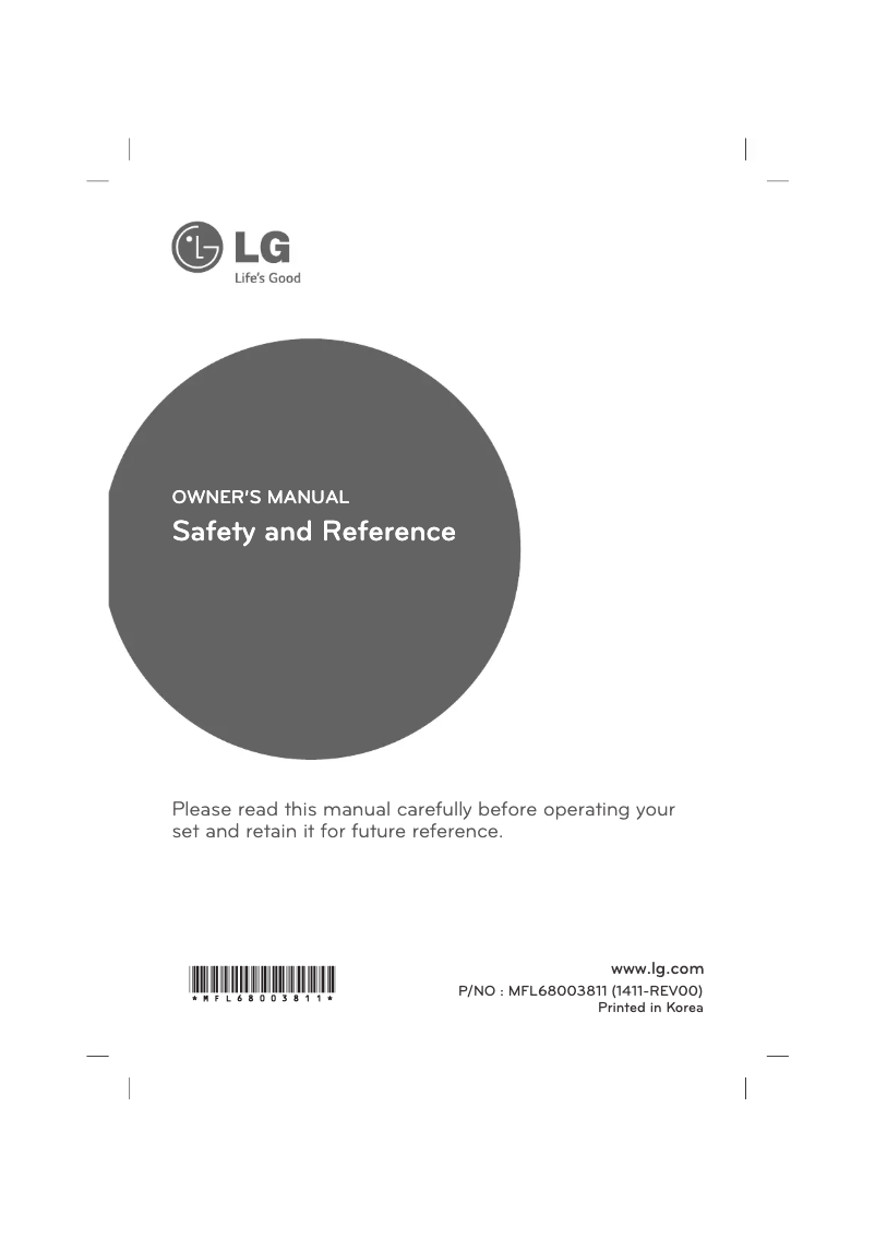 Page 1 de la notice Manuel utilisateur LG 39LB561B