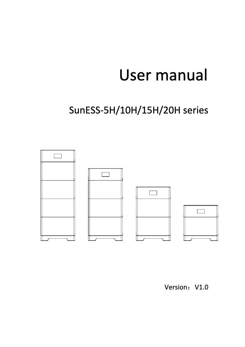 Page n°1 - Manuel utilisateur Sunwoda SunESS 10H