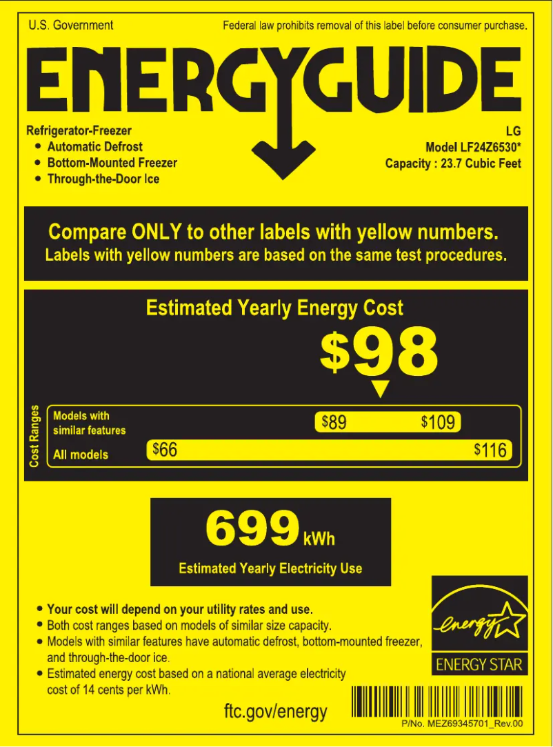Page n°1 - Label énergétique LG LF24Z6530S