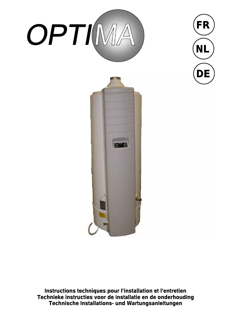 Page 1 de la notice Manuel utilisateur Ariston Thermo Optima 20