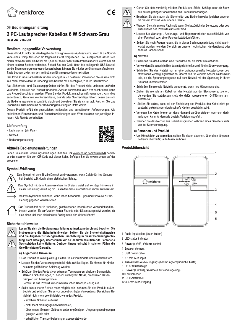 Page n°1 - Manuel utilisateur Renkforce RF-4325182