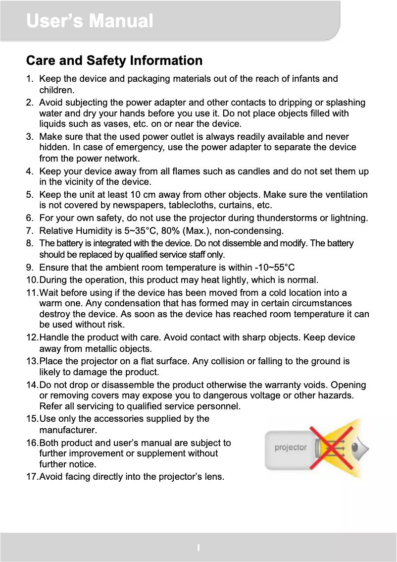 Page 1 de la notice Manuel utilisateur Aiptek GoProjector