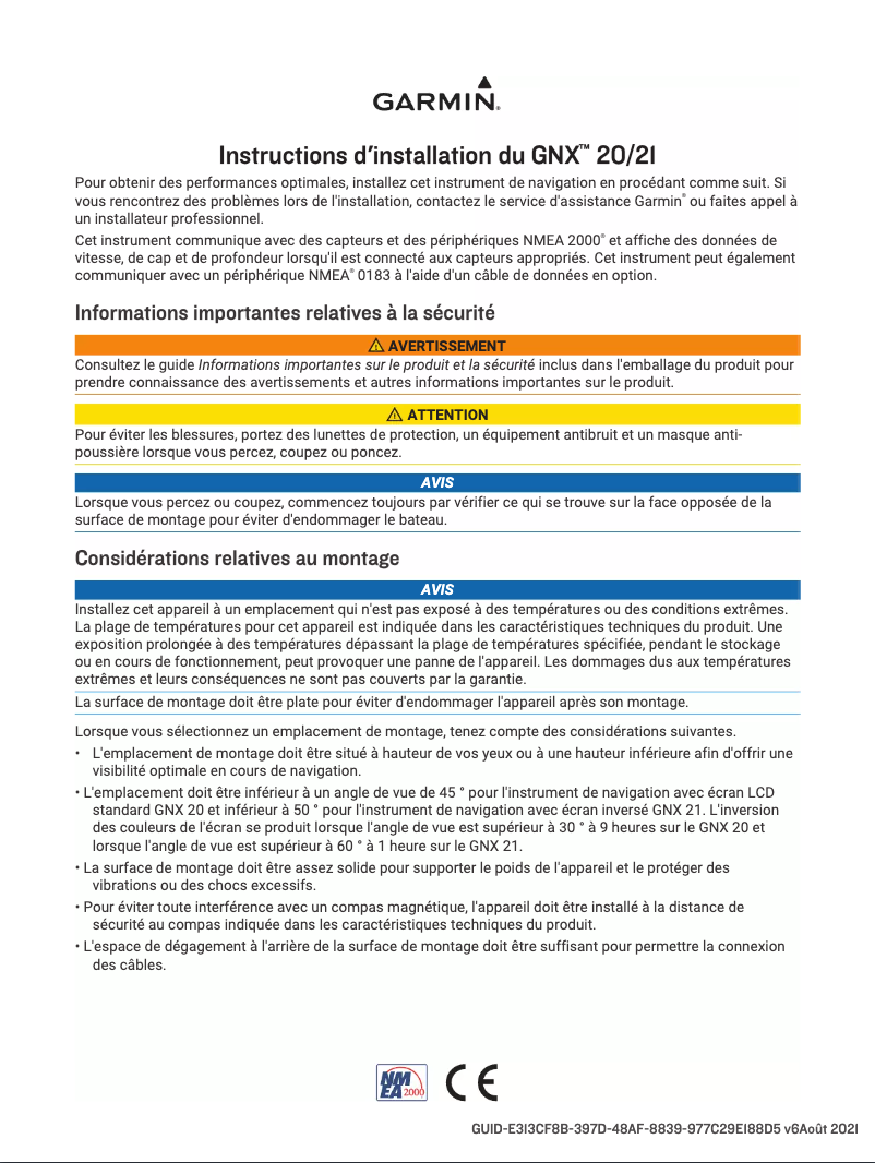Page 1 de la notice Manuel utilisateur Garmin GDT 43