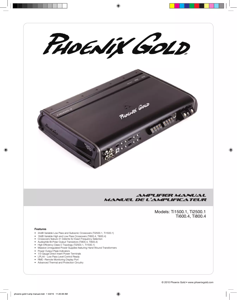 Page 1 of the manual User Manual Phoenix Gold Ti2500.1