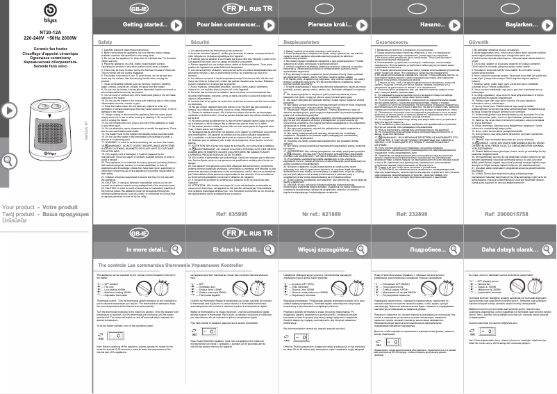 Page 1 de la notice Manuel utilisateur Blyss NT20-12A