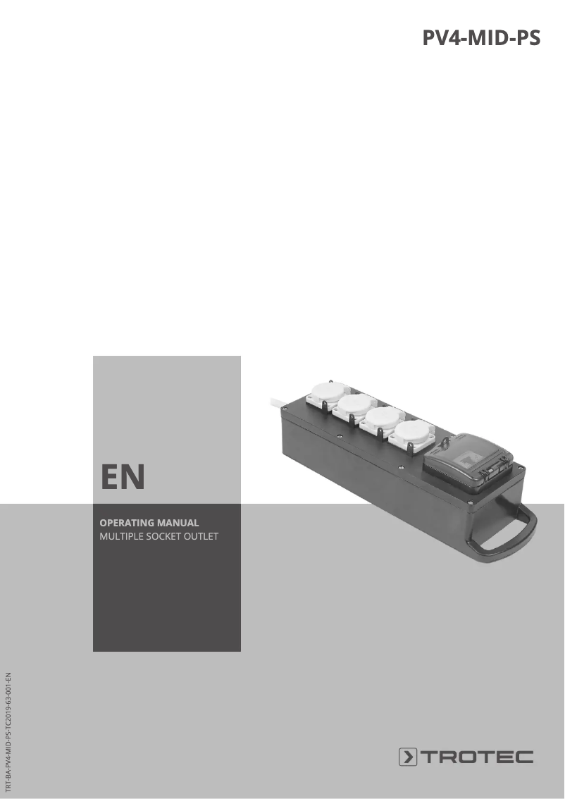 Page n°1 - Manuel utilisateur Trotec PV4-MID-PS