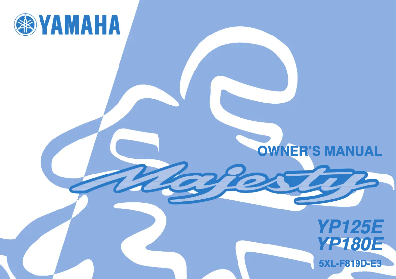 Page 1 de la notice Manuel utilisateur Yamaha Majesty180 (2005)