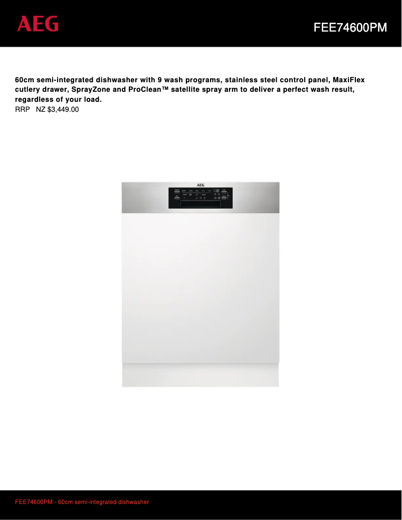 Imagen de la primera página del manual del dispositivo FEE74600PM