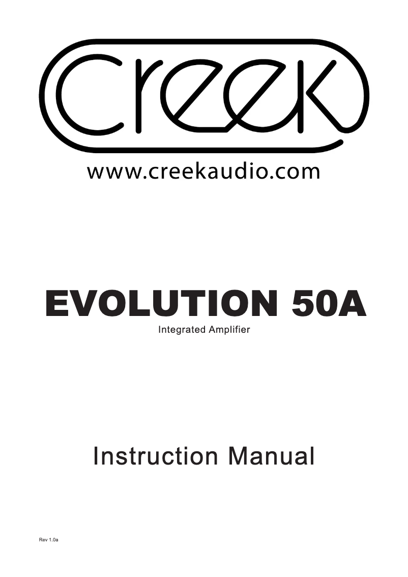 Page 1 de la notice Manuel utilisateur Creek Evolution 50A