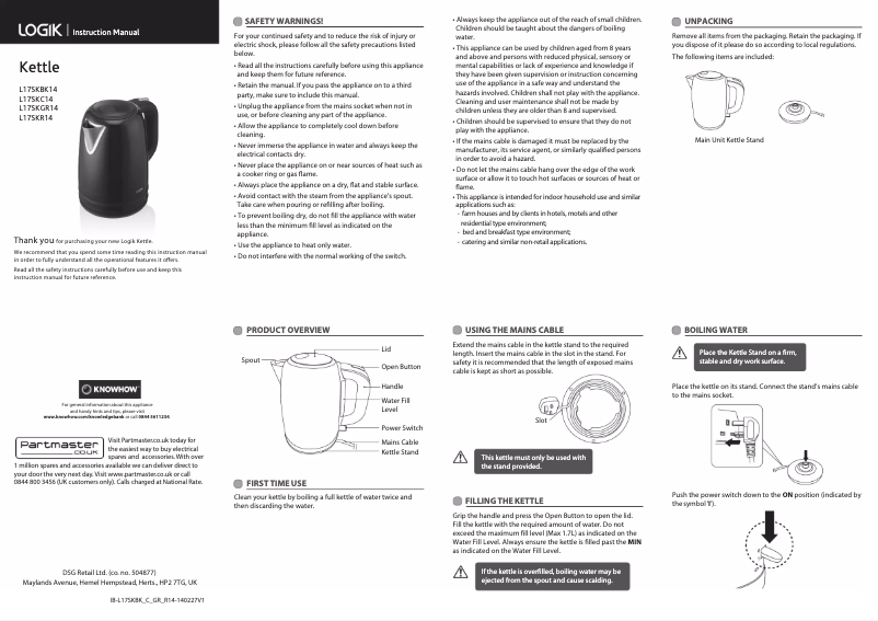 Página 1 del manual Manual de usuario Logik L17SKC14