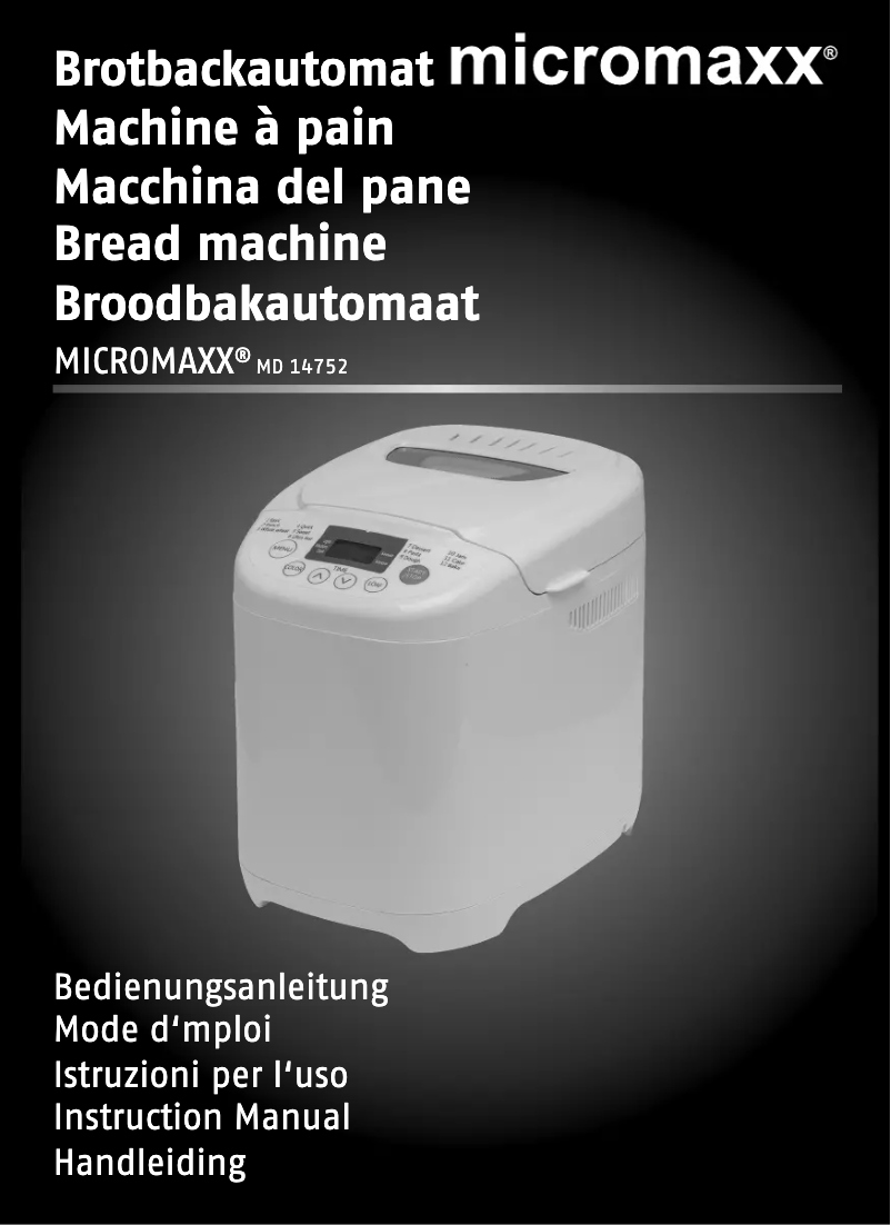 Image de la première page du manuel de l'appareil MD 14752