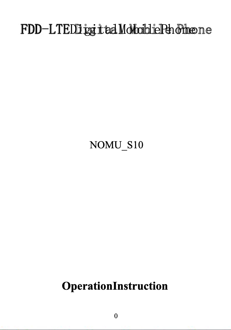 Page 1 de la notice Manuel utilisateur Nomu S10 Pro