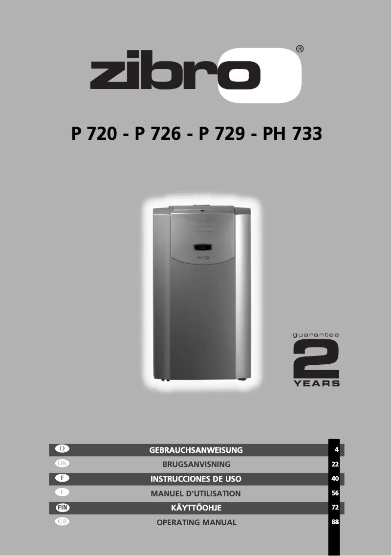 Page 1 de la notice Manuel utilisateur Zibro PH 733