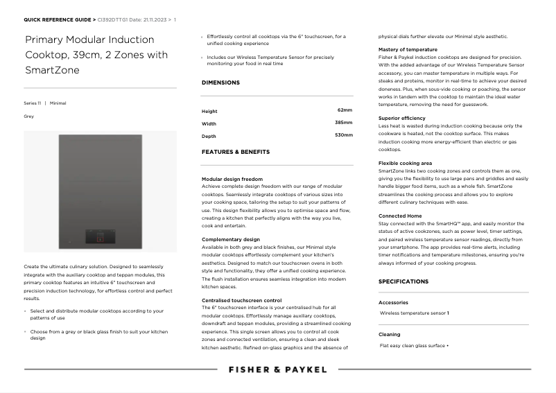 Imagen de la primera página del manual del dispositivo CI392DTTG1