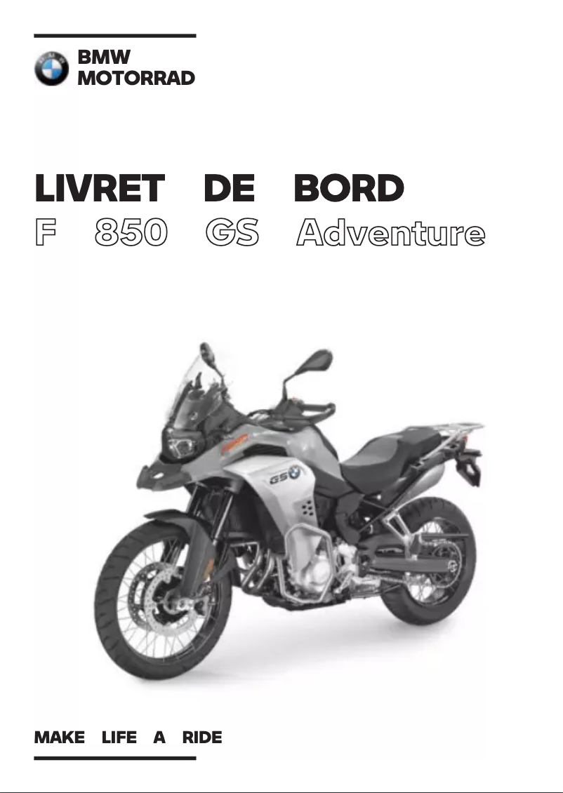 Page 1 de la notice Manuel utilisateur BMW F 850 GS Adventure (2020)