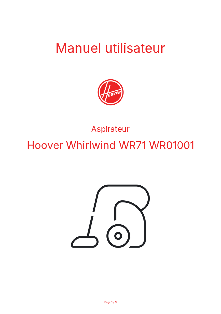 Image de la première page du manuel de l'appareil Whirlwind WR71 WR01001