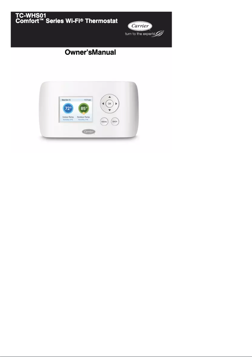 Image de la première page du manuel de l'appareil TC-WHS01 Comfort