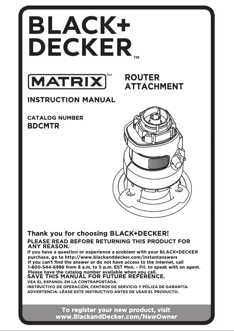 Page 1 de la notice Manuel utilisateur Black & Decker Matrix BDCMTR