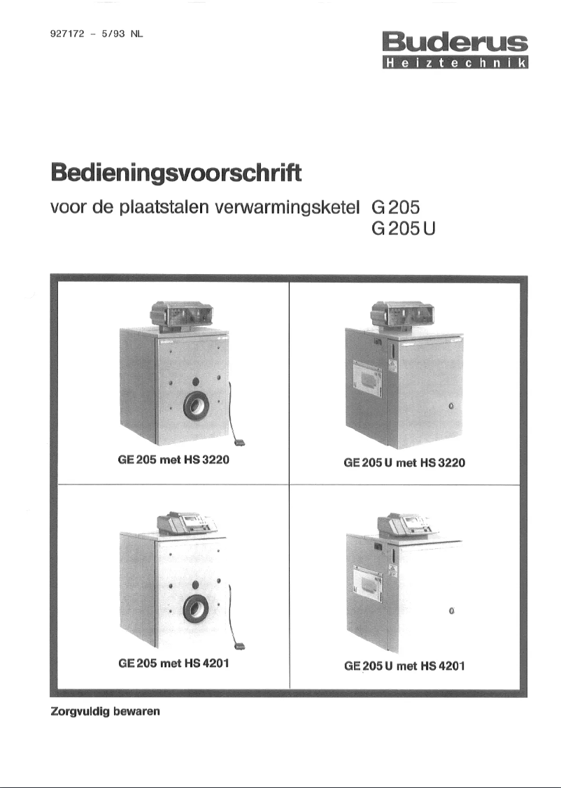 Page n°1 - Manuel utilisateur Buderus G205