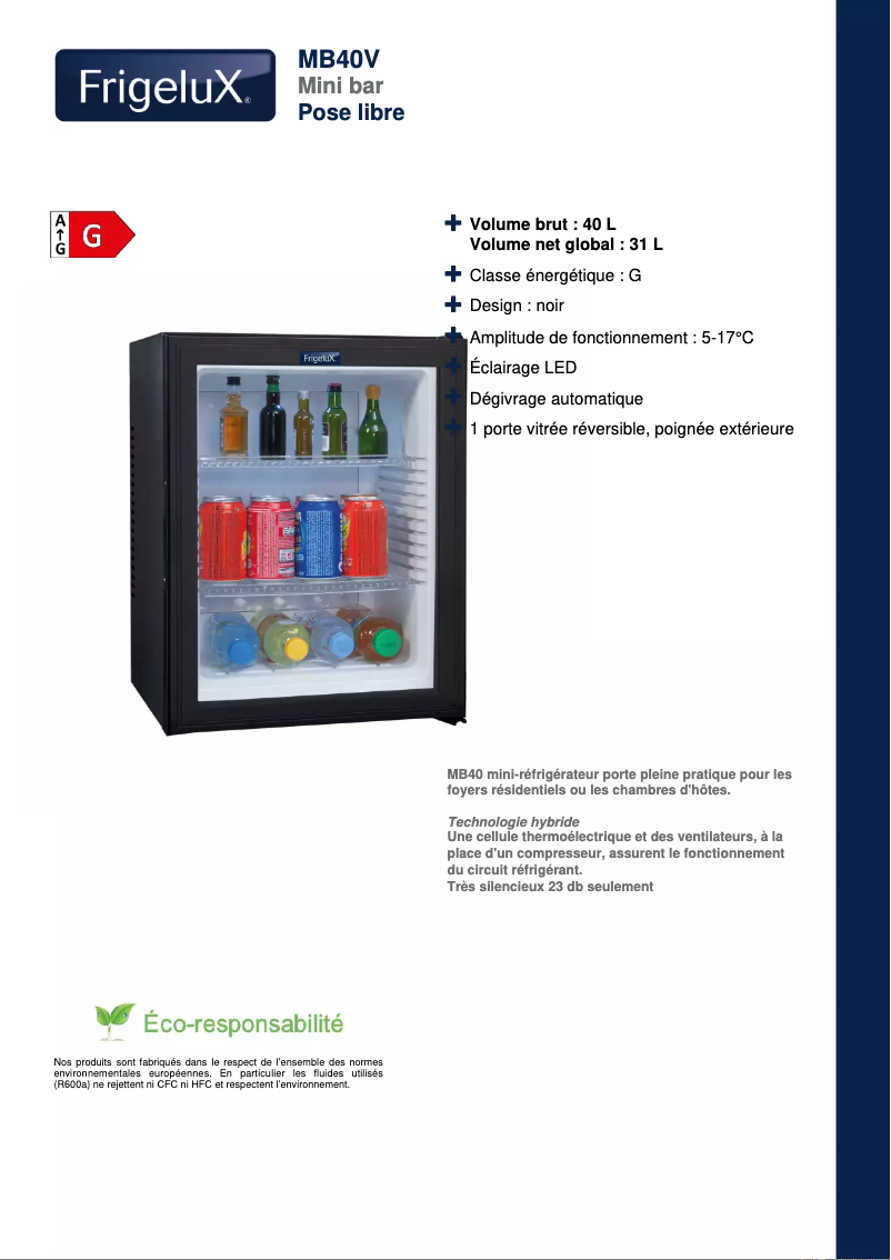 Image de la première page du manuel de l'appareil MB40V