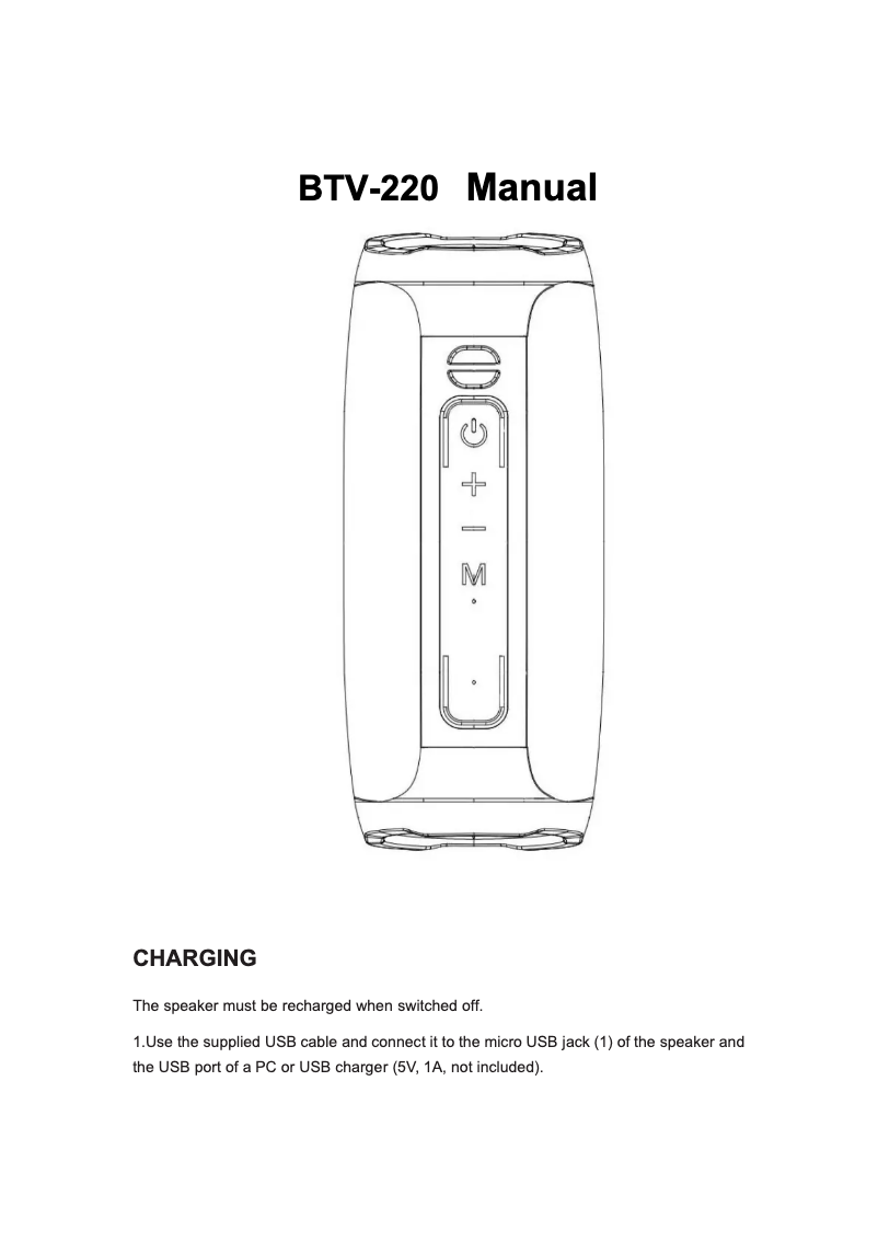 Page 1 de la notice Manuel utilisateur Denver BTV-220
