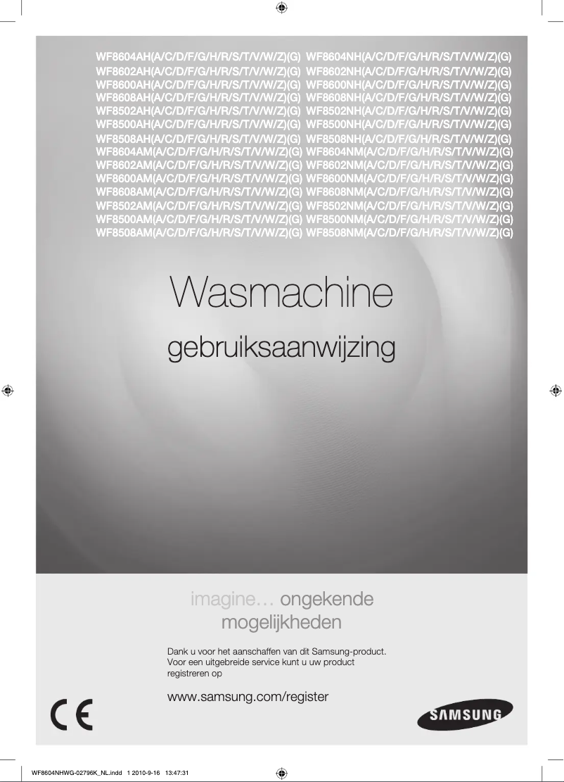 Image de la première page du manuel de l'appareil WF8502NH