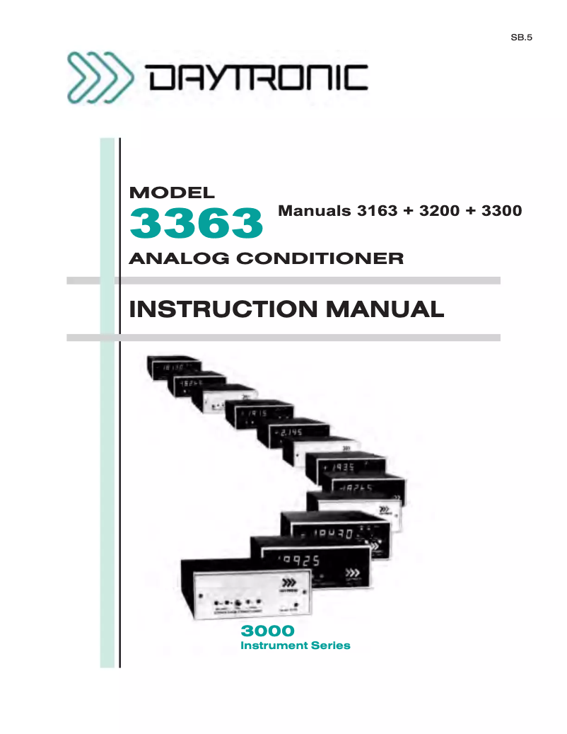Page n°1 - Manuel utilisateur Daytronic 3363